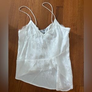 Zara silk tank with lace trim